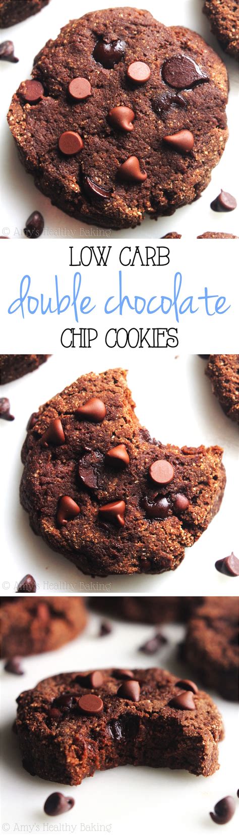 Lots of cookies and snacks are high in sugar or aren't aren't filling so they don't hit the spot. Low-Carb Double Chocolate Chip Cookies | Amy's Healthy Baking