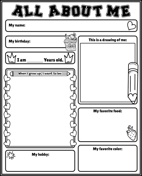 Printable All About Me Poster Template