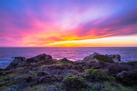 California Sunset Photography Art Print Picture Of Big Sur Coast With