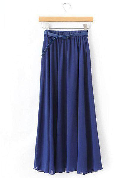 8 Off Grace Solid Color Wide Hem Womens Chiffon Skirt Rosegal