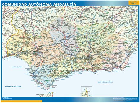 Mapa De Andaluzia De Parede Mapas Parede Portugal