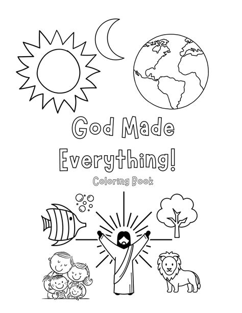 God Made Everything Christian Coloring Book Etsy