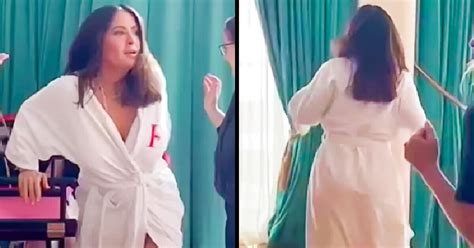 Salma Hayek Suffers Wardrobe Malfunction While She Dances In Her