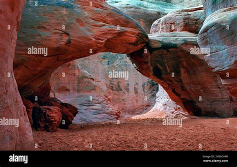 Sand Dune Arch Devils Garden Arches National Park Moab Utah Stock