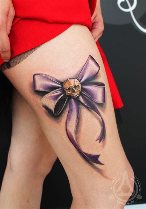 Top 63 Bow Tattoo On Back Of Thigh Latest Incdgdbentre
