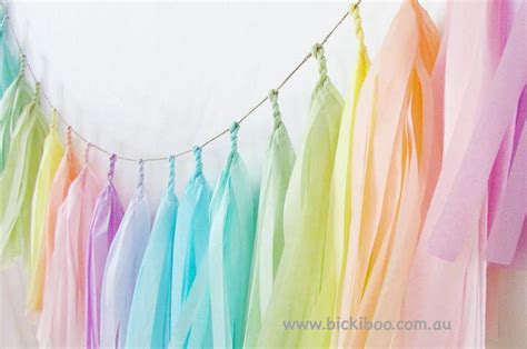 Tissue Paper Tassel Garland Rainbow Pastels Bickiboo Designs