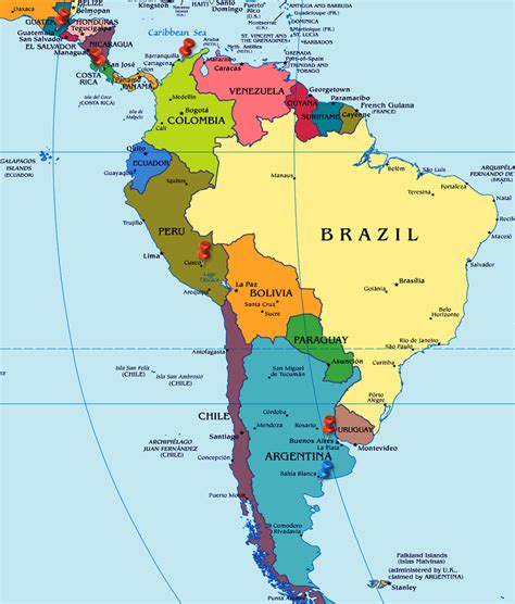 Map Of South America Countries And Capitals