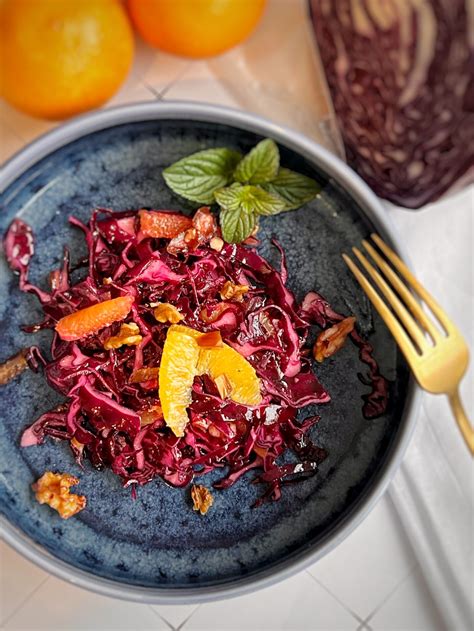 Red Cabbage Salad With Oranges And Dates Ready In 15 Minutes Sabrina