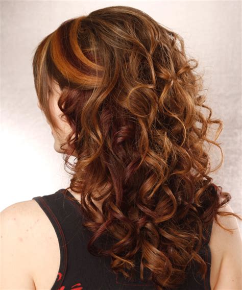 Angled bob hairstyle women haircuts with bangs gray hair,black curly hairstyles one side longer bob,ways to braid short hair fashion braids hairstyles. Curly Formal Half Up Hairstyle with Layered Bangs (Auburn)