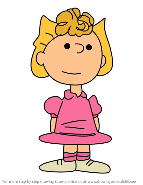 Step By Step How To Draw Sally Brown From Peanuts