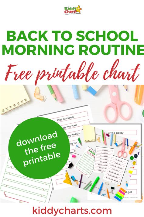 Back To School Morning Routine Chart Free Printable