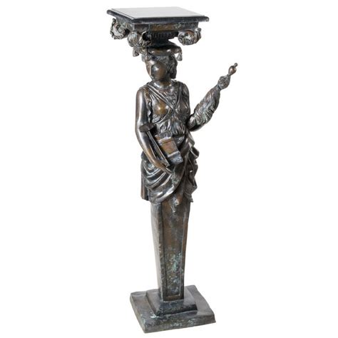 Bronze Modern Caryatids Pedestal Sculpture Metropolitan Galleries Inc