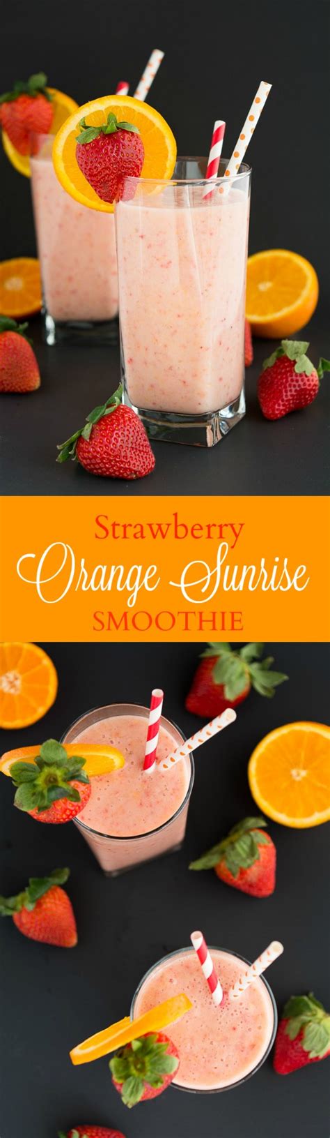 Strawberry Orange Sunrise Smoothie Garnish And Glaze