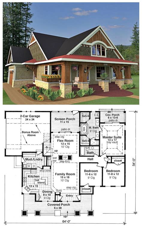 House Plan 42618 Is A Craftsman Style Design With 3 Bedrooms 2