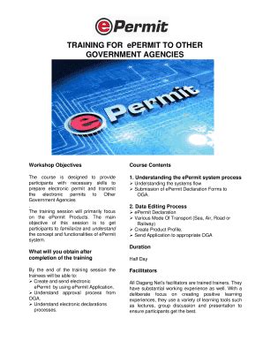 Dagang net as your partner. Fillable Online TRAINING FOR ePERMIT TO OTHER GOVERNMENT ...