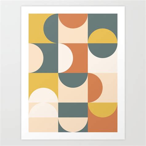 Mid Century Modern Geometric 23 Art Print By