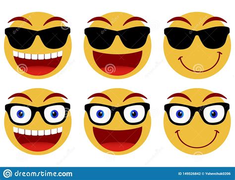 Collection Of Smiley Faces Emoticon Emoji Icons On White