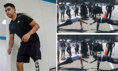 Policía con prótesis en su pie logra ganar reto de Las Lagartijas su