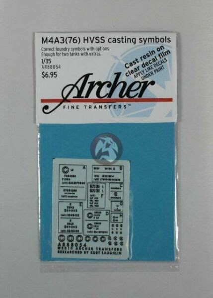 Archer Fine Transfers 135 M4a376 Hvss Resin Foundry Casting Symbols