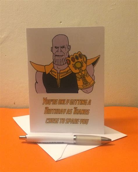 Thanos Marvel Birthday Greetings Card The Avengers Infinity Etsy