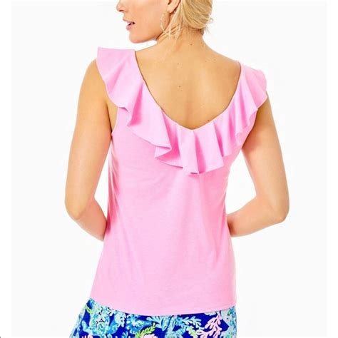 Lilly Pulitzer Tops Lily Pulitzer Alessa Top Pink Sunset Poshmark