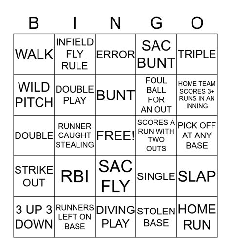 Khs Softball Bingo Card
