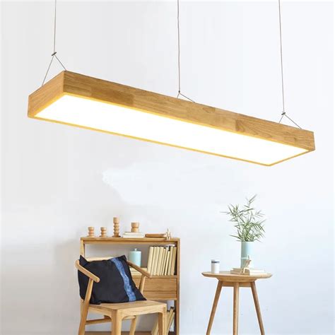 Solid Wooden Restaurant Lamp Pendant Lights Wood Nordic New Rectangular