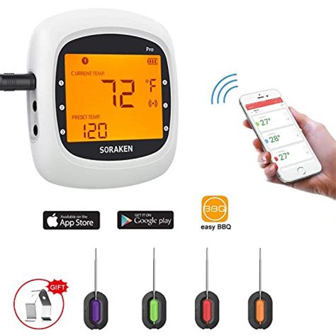 The Grill Store Soraken Gm 001 Bluetooth Wireless Meat Thermometer For Grilling Smoker With