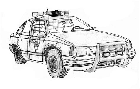 Police Car Drawing Pencil Sketch Colorful Realistic Art Images