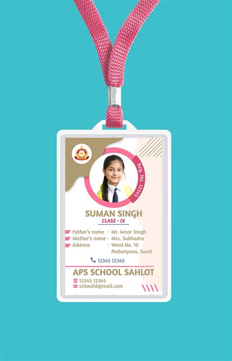 Student Id Card Template For School Id090722 Free Hindi Design