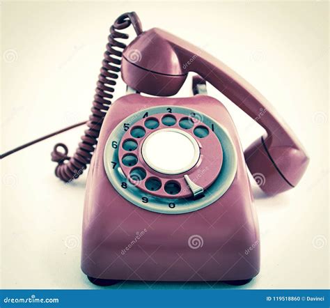 Vintage Red Phone Off The Hook Toned I Stock Photo Image Of Support
