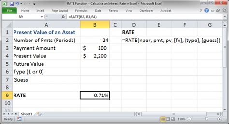 Rate Function Calculate An Interest Rate In Excel