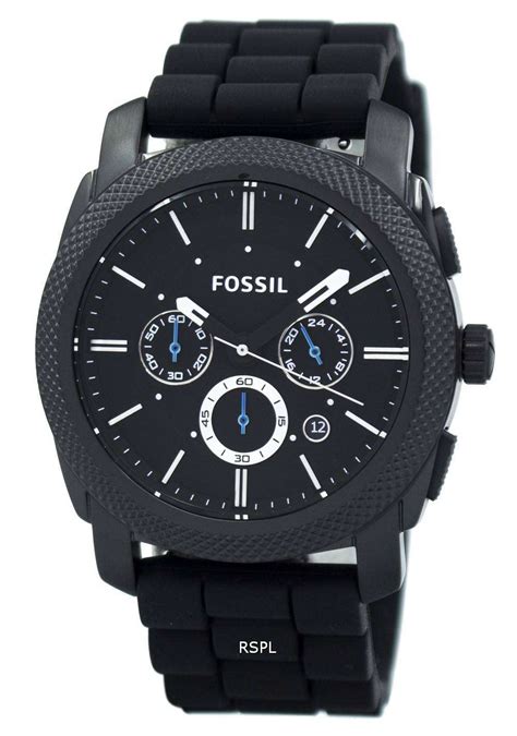 Fossil is known for its great watches, and at prices like these you've got to stock up today. Fossil Machine Chronograph Black Silicone Strap FS4487 ...
