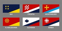 The flags of the ex-Yugoslav countries in a common style : Slovenia