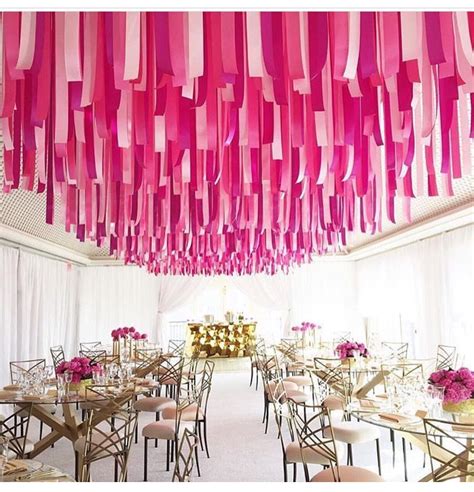 Pinks And Streamers Ribbon Decorations Wedding Table Decorations