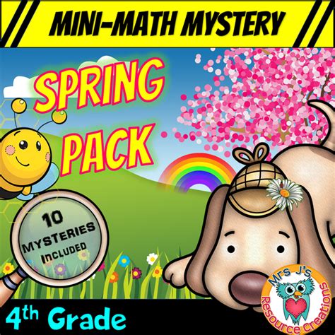 4th Grade Spring Mini Math Mysteries Teaching Resource Pack Mrs Js