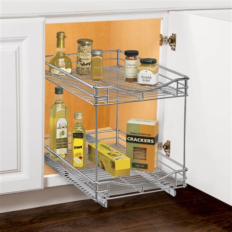 Lynk Roll Out Double Shelf Pull Out Two Tier Sliding Under Cabinet