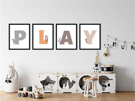 Play Letters For Playroom Play Print Playroom Wall Art Play Etsy In