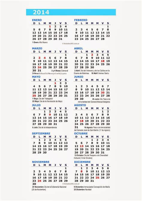 Calendario 2014 Formato Imagen Para Impresión  Calendars