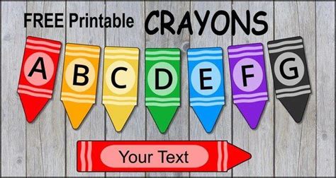 Free Printable Crayon Banner Letters And Numbers Personalize With Your