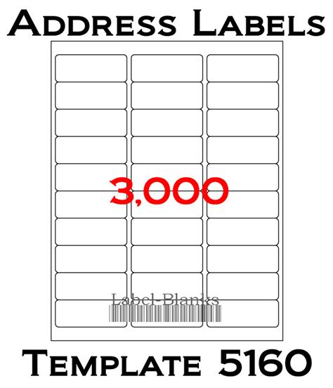 In microsoft word, a list of mailing addresses can be imported and used to fill the labels with information automatically. 3000 Laser / Ink Jet Labels - 100 Sheets - 1" x 2 5/8 ...