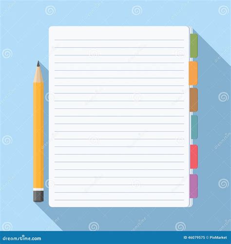 Notepad With Bookmarks Stock Vector Illustration Of Copy 46079575