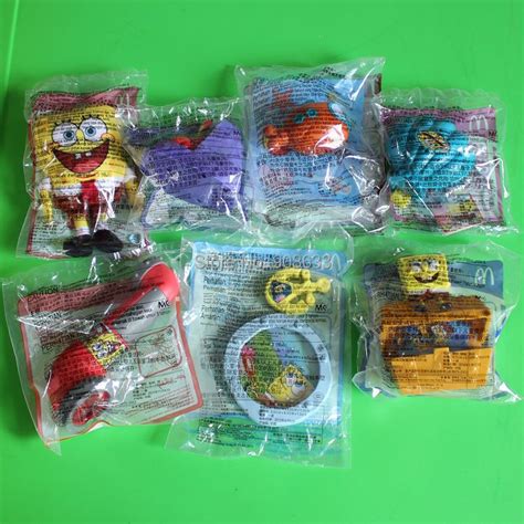 2014 spongebob mcdonald s happy meal toys complete 7 pcs plush treasure keeper nip