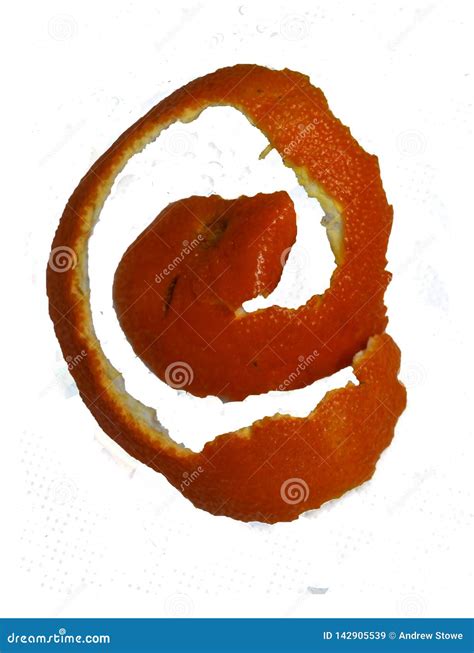 Spiral Orange Peel Isolated On A White Background Stock Image Image