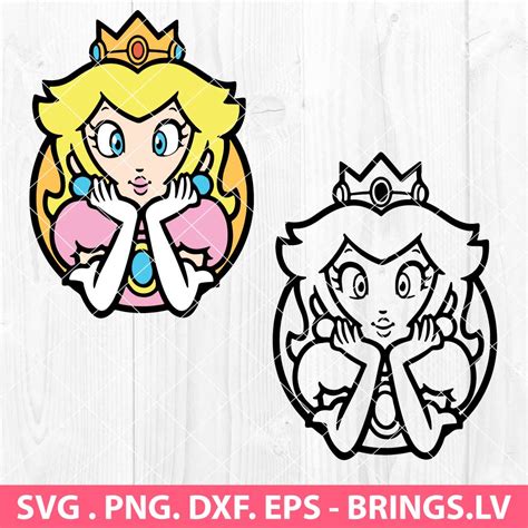 Princess Peach Svg Bundle Mario Characters Svg Cut File