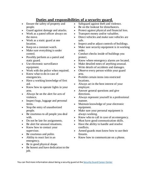 The cfo directs the fiscal functions of the company. Duties and responsibilities of a security guard by Kevin ...