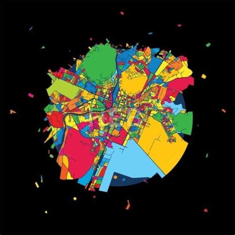 Podgorica Montenegro Colorful Artmap | Podgorica, Infographic design