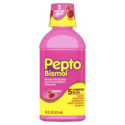 Pepto Bismol Liquid For Nausea Heartburn Indigestion Upset Stomach