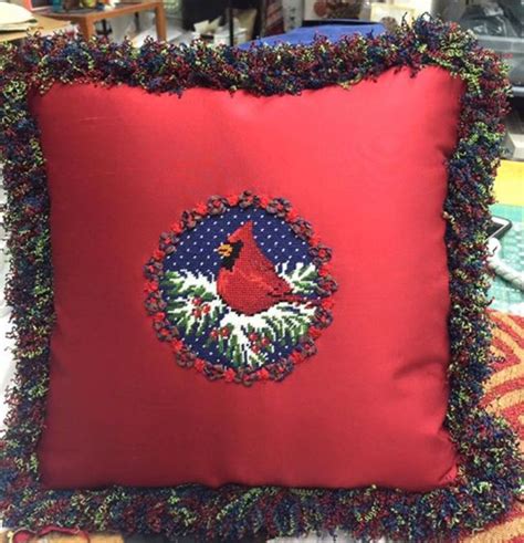 Next up will be the homespuns, but after a little breather. Small ornament finished as a pillow | Needlepoint ...