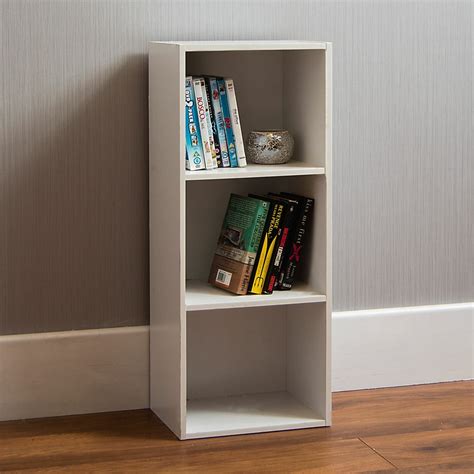White 3 Tier Cube Bookcase Lounge Furniture Homesdirect365